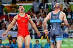 Roman Vlasov jubler efter finalesejren efter kampen mod Mark O. Madsen. 