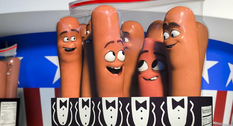 Film. Madvarerne i den amerikanske animationsfilm 'Sausage Party' tror, at mennesker redder dem, når de køber dem i supermarkedet. 
