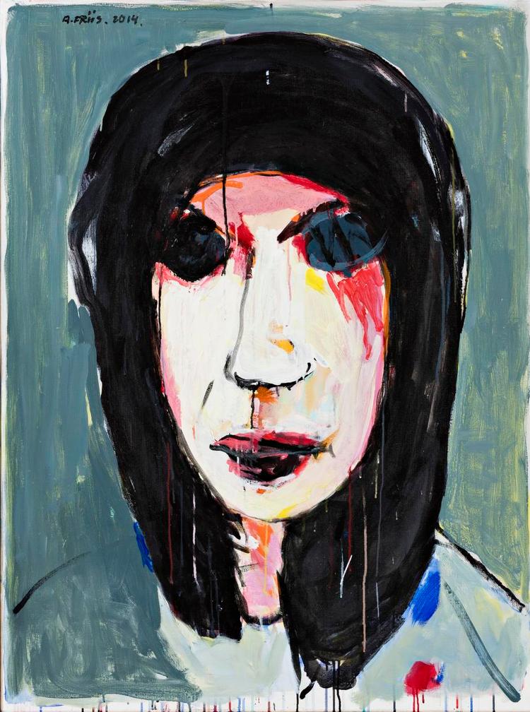 Ufri. I 14 år, til han meldte sig ud af kommunistpartiet, lå Alfred Friis' maleri stille. Kvindeportrættet er fra 2014. 