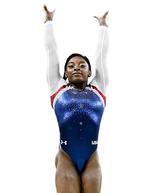 Svedtransport. Simone Biles (billedet) og de andre succesfulde amerikanske atleter er ved dette års OL iført Under Armours tøj. 