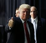 Valgkamp. Tonen var lagt om i North Carolina, men den omadvendte tommelfinger var stadig en del af Donald Trumps repertoire. 