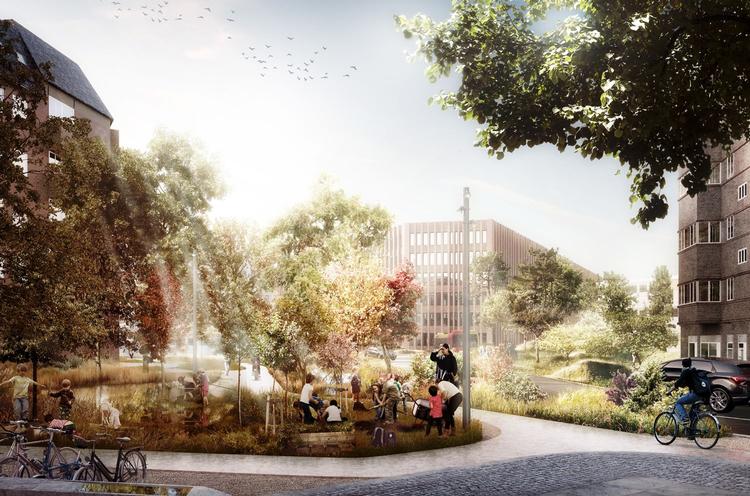 Grønt. Det nye Bryggervangen kommer til at blive grønnere, men illustrationen viser ikke den eksakte placering af træerne eller inventaret. 