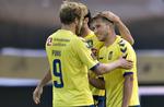 Målmaskiner. Teemu Pukki (tv) og Andrew Hjulsager banker mål ind på samlebånd for Brøndby. 