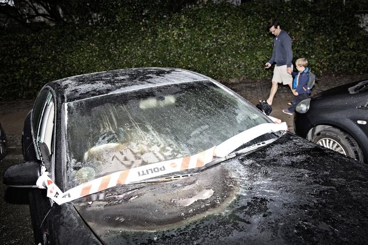 igen. Det er ikke første gang, der er brændt biler af i Baldersgade på Nørrebro. Natten til 23. august blev denne bil stukket i brand i samme gade. 