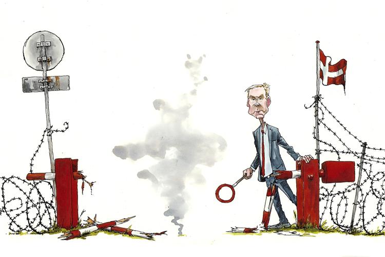 Kristian Thulesen Dahl
sagde ved sidste afstemning, at han ville anbefale et ja ved en evt. ny afstemning, hvis den første ville resultere i et "andenrangsmedlemskab" for Danmark i Europol. Tegning: Roald Als 