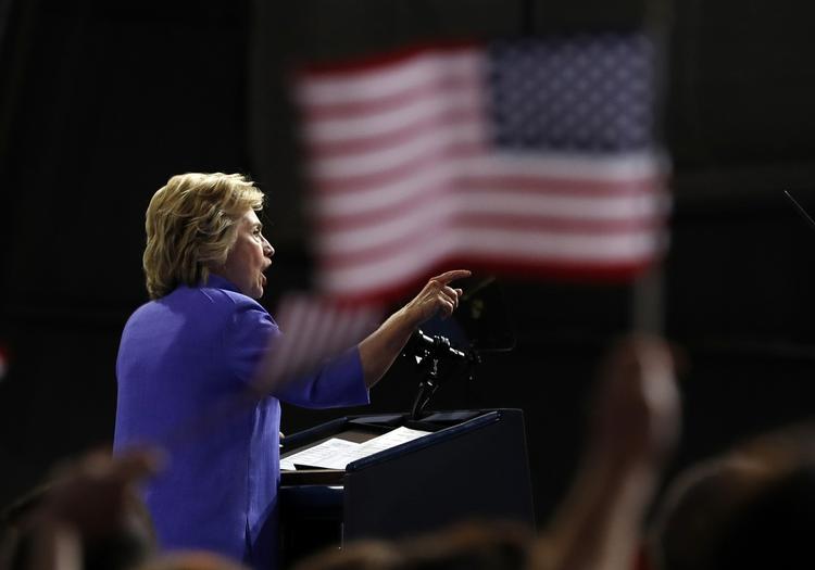 Valgkamp. Hillary Clinton under et vælgermøde i Scranton, Pennsylvania. Valgkampen tiltrækker sig meget opmærksomhed - desværre også fra hackere. 