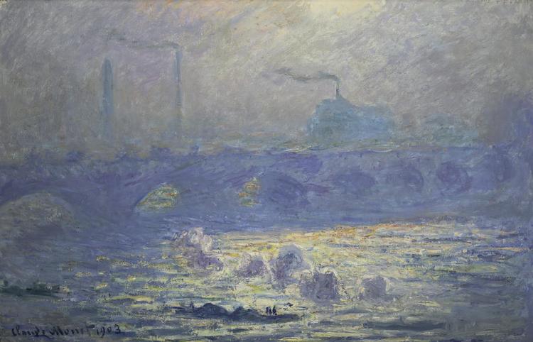 Opløst. Waterloo Bridge i London findes heldigvis i mange udgaver på udstillingen. De britiske brobilleder er blandt højdepunkterne, hvor også ligheder med pioneren J.M.W. Turner bliver tydeligst. Foto: Ordrupgaard 