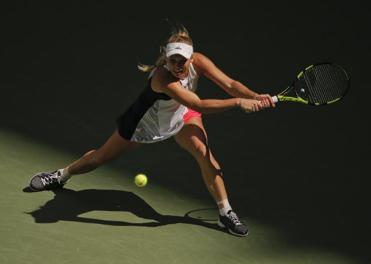 Stærk. Wozniacki er blandt de sidste 8 i US Open. 