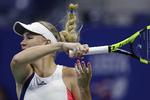 En koncentreret Caroline Wozniacki under kampen. 