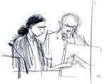 Retssag: Yahya Hassan ses her med sin forsvarer Michael Juul Eriksen. 