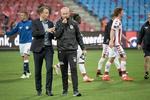 Makkerpar. Direktør Jacob Nielsen og træner Glen Riddersholm er sikre på, at de sammen med sportschef Jens Andersson driver AGF i en positiv retning. Foto: Claus Bonnerup/Polfoto 