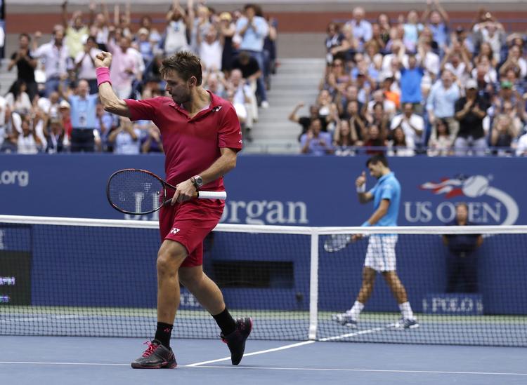 SUCCES. Stan Wawrinka fejrer et af sine store vinderslag i US Open-finalen mod Novak Djokovic. Opgøret blev spillet natten til mandag dansk tid. 