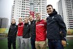 Sammenhold. Som 26-årige kan Rasmus Quaade (nr. 3 fra højre) ikke lære mere på en cykelbane, men det kan  Casper Pedersen, Frederik Madsen, Nicklas Larsen, Lasse Norman og Casper Folsach. 