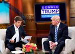 lægetjek. Donald Trump i dr. Oz' tv-show. Det har bragt Trumps vægt på107 kilo i fokus. 