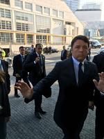 formøde. Italiens socialdemokratiske regeringsleder, Matteo Renzi, på vej til formøde sammen med de andre partifæller fra EU-landene. 