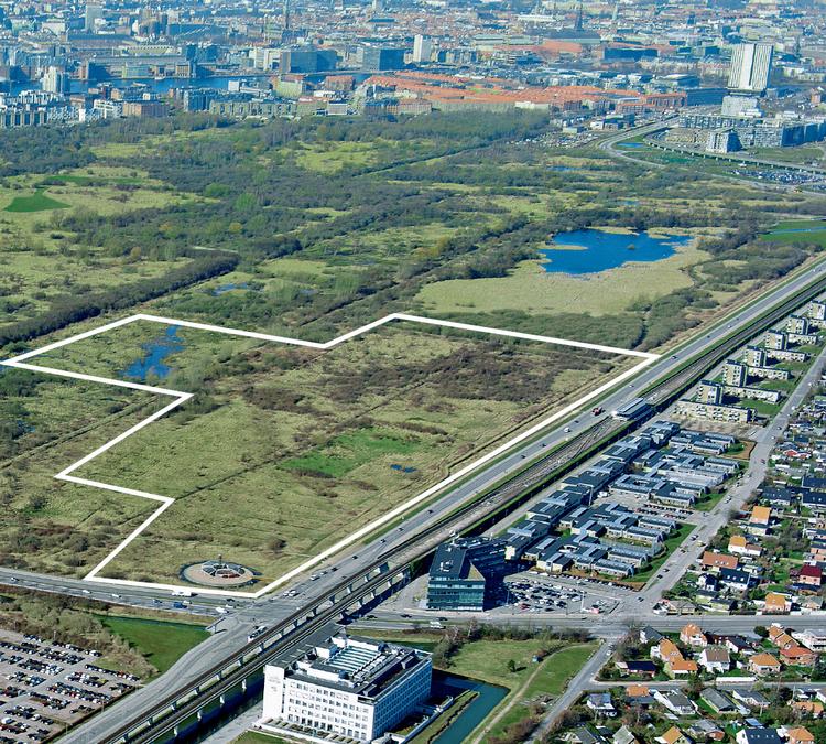 Luns. Det er denne hjørneluns byggeriet indrager af Amager Fælled, som demonstranterne vil slå ring om. 