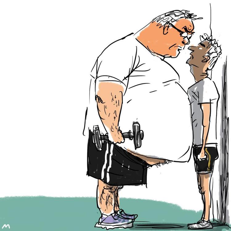 Motionscenteret. Tegning: Mette Dreyer 