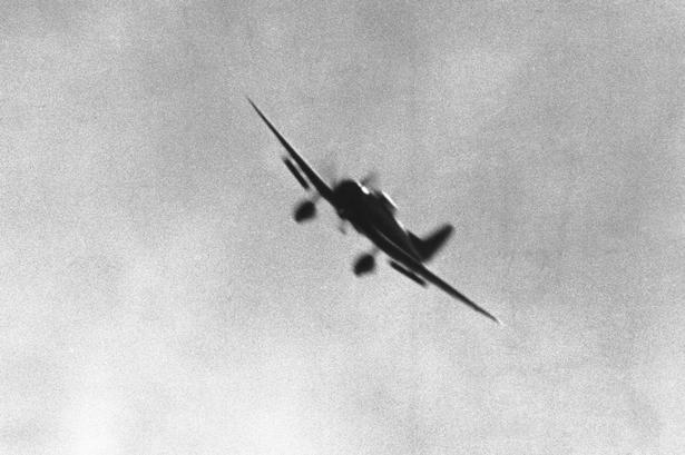 Et af de japanske kampfly under angrebet på Pearl Harbor. 