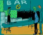 STYRING. Der kan også være kaffe og milde drinks i baren. TEGNING: Mette Dreyer 