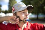 TRÆFFER. Stephan Hansen gjorde det lørdag godt i mixed team med Tanja Jensen i Odense. 
