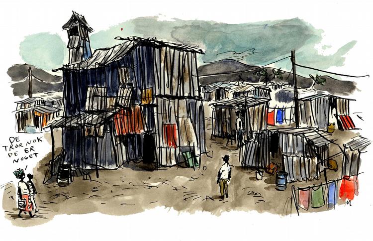 Burundi. Tegning: Mette Dreyer (arkiv) 