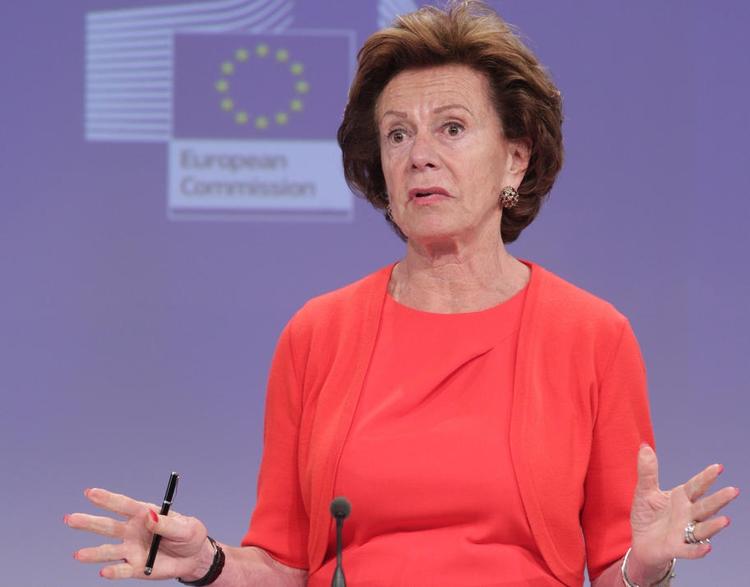 Neelie Kroos, tidligere EU-Kommissær, slipper med en reprimande for ulovligt at fortie sine økonomiske interesser. 