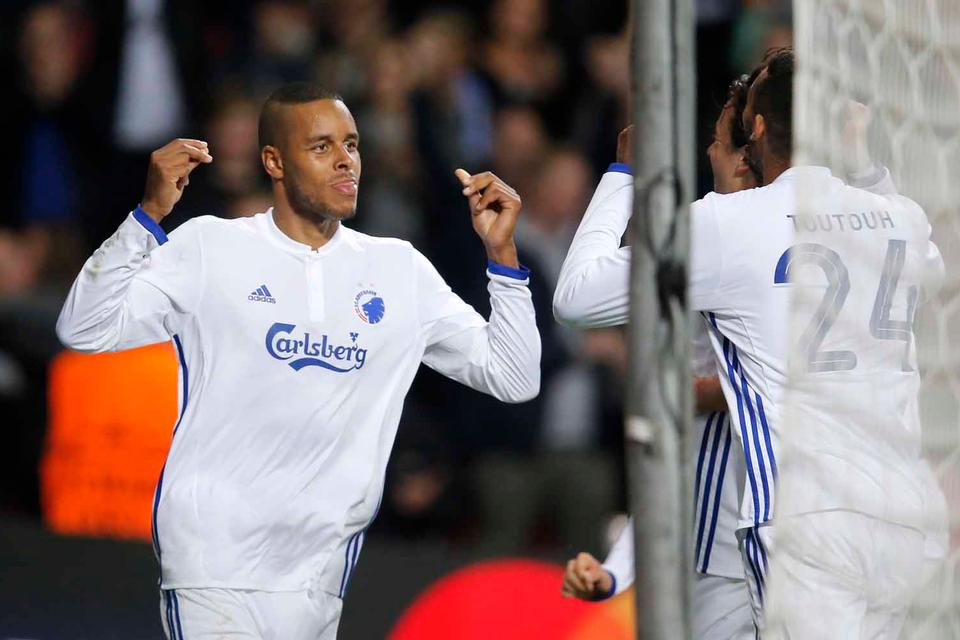 FCK's Mathias 'Zanka' Jørgensen jubler efter sin scoring til 4-0. 