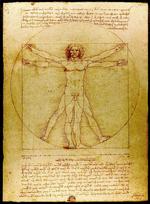 Vitruv. Den vitruviske mand - symbolet på humanismen, der sætter mennesket i centrum. 