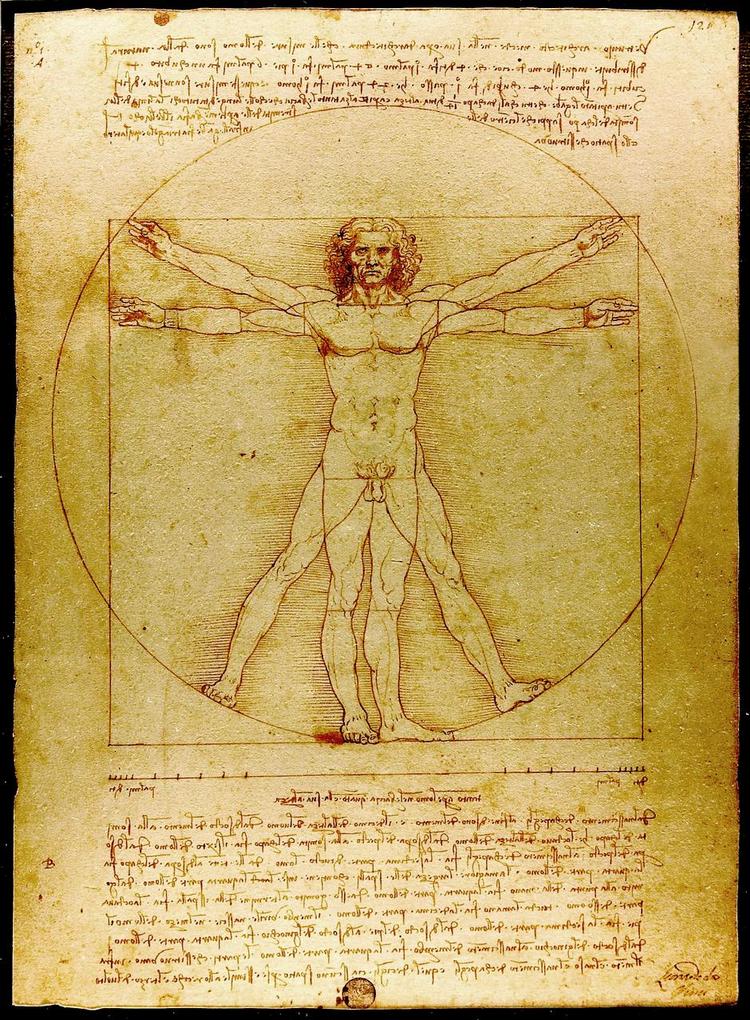 Vitruv. Den vitruviske mand - symbolet på humanismen, der sætter mennesket i centrum. 
