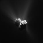 Kometen 67 P hvor moderfartøjet Rosetta styrter  senere i dag, hvis alt går efter planen. Foto:  Rosetta Navcam ESA  via AP. 