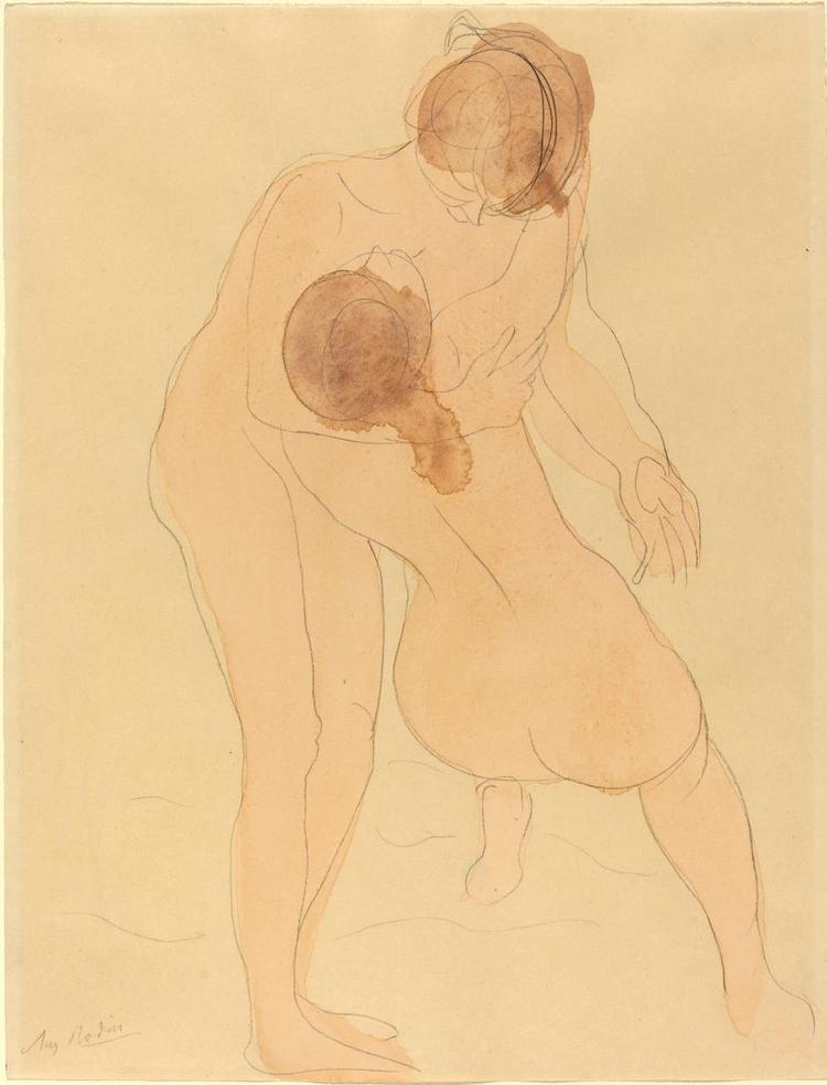 Studier. Auguste Rodin betroede sine dristige tanker fra virkelighedens nøgenstudier til papiret. Her ses tegningen ’To figurer’ fra ca. 1905. Foto: National Gallery of Art, Washington 