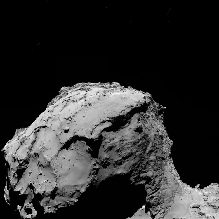 Rosetta i frit fald: Lidt mere end 15 kilometer fra kometen 67 P. Foto: ESA. 