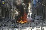 optrapning. Der er ikke billeder af bombningen af det store hospital i Aleppo., som er under fornyet massiv beskydning. Dette billede er fra i tirsdags. 