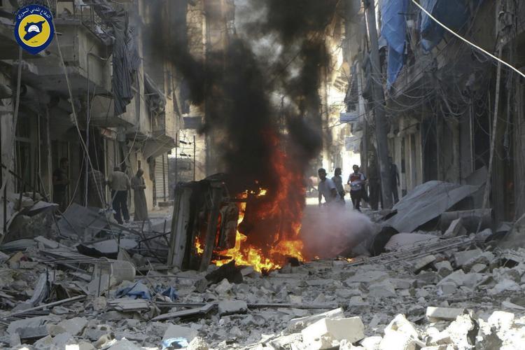 optrapning. Der er ikke billeder af bombningen af det store hospital i Aleppo., som er under fornyet massiv beskydning. Dette billede er fra i tirsdags. 