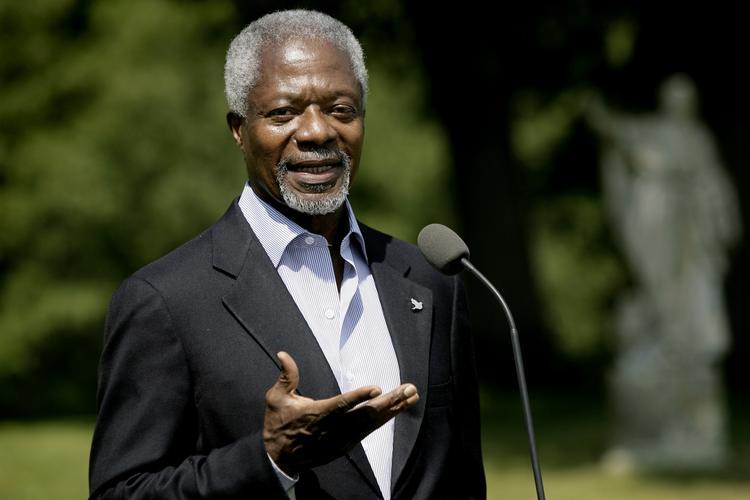 MÆND MÆND MÆND: Kofi Annan fra Ghana var den anden generalsekretær fra Afrika. Arkiv 