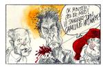 Her ses tidligere Politiken-journalist Morten Sabroe, uden nissehue, med en glorieombrust Bobærværdighed i forbindelse med en julekalender. 