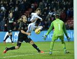 Scoring. Rasmus Falk scorer til 1-0 for FCK. 