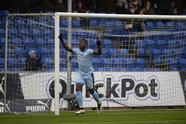 Scoring. Mayron George stod for det ene af de tre Randers-mål. 