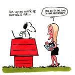 Bestseller. To forskere beskriver, hvordan man skriver en bestseller. Tegning: Roald Als 