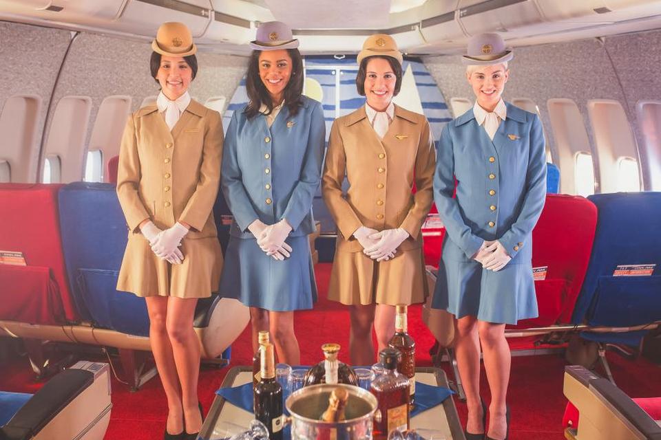 Siltrene Pan Am-uniformer. Flyselskabet var trendsættende i 1960'erne og 1970'erne. 