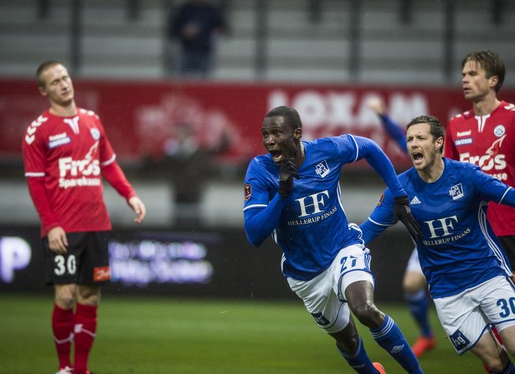 Mål. Kim Ojo kom på tavlen for Lyngby i sin anden kamp for klubben. 