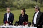 arkitekten. Jacob Mark (tv.) er hovedarkitekten bag SF's nye udlændingeudspil. Her ses han ved partiets sommergruppemøde sammen med partiformand Pia Olsen Dyhr og Karsten Hønge. 