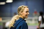 Hjemme. Caroline Wozniacki er på et sjældent besøg i Danmark i øjeblikket. I dag deltog hun i et velgørenhedsarrangement på Frederiksberg. 