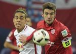 Vinder. Yussuf Poulsen (tv) og Leipzig er fortsat ubesejret. 