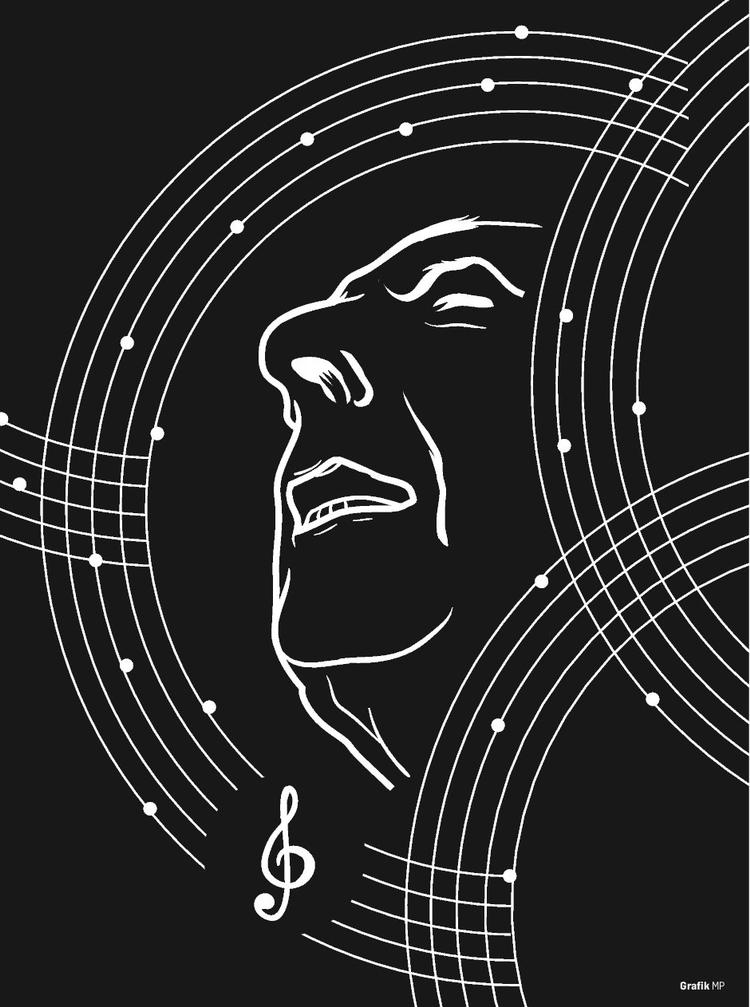 Bas. Den dybe vokal var kendetegnet for Leonard Cohens musik. Grafik: Mads Pedersen 