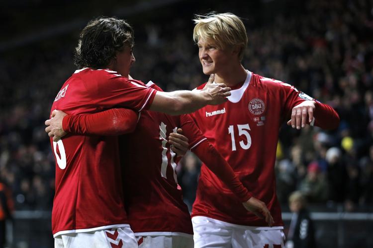 UNGDOM. Kasper Dolberg gør det fremragende for Ajax i Amsterdam, og han en mulig fremtidig topscorer i den rødhvide dragt. 