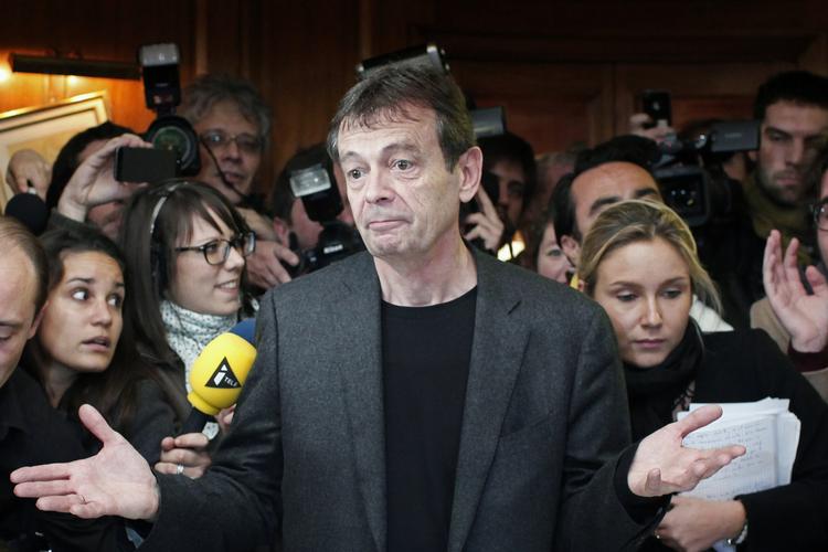 Prisbelønnet. Tilbage i 2013 vandt Pierre Lemaitre den prestigefyldte litterære pris, Prix Goncourt, for romanen 'Vi ses deroppe'. Arkivfoto: AP/Thiabult Camus 