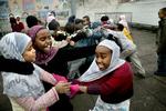 Legende børn på den etniske, muslimske friskole Al-Kownain i København. 