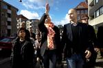 Statsministerkandidat Helle Thorning-Schmidt (S) afgav ved valget i 2011 sin stemme  på Østerbro med sin mand Stephen Kinnock ved sin side.  