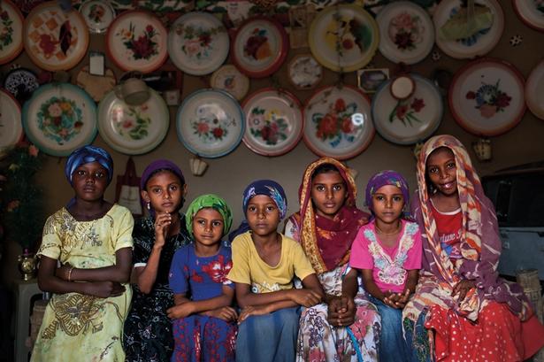 Yemen. Piger i landsbyen Raffai. 